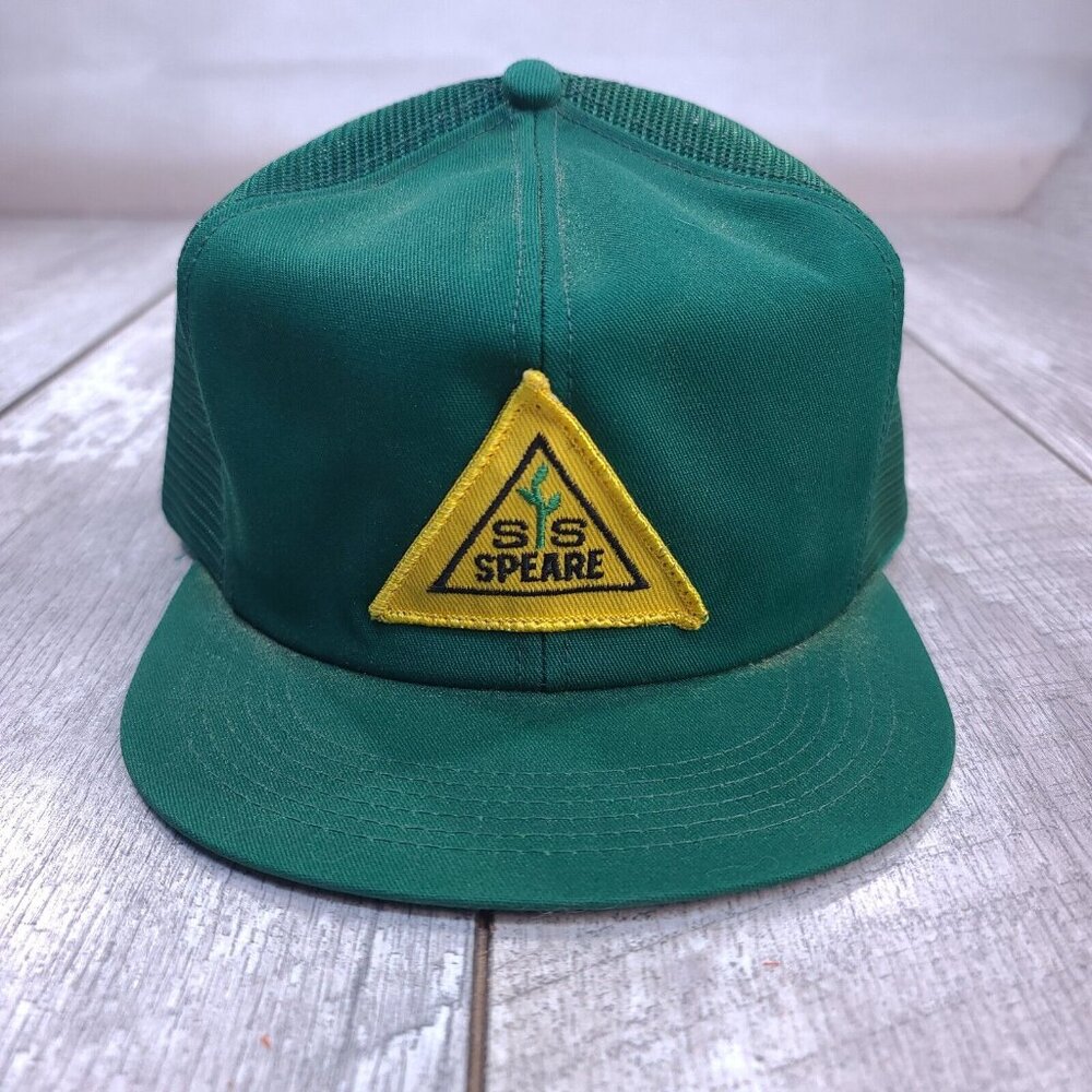 Vintage K-Brand Agriculture Trucker Hat Cap Green Canada Made Mesh Back